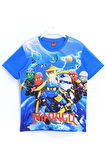 Ninjago 3D Baskılı Erkek Çocuk Tişört Mavi