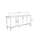 Tarz Konsol 180 Cm (BEYAZ-YUNUS) Metal Kulp Salon Odası Konsolu Tv Konsolu