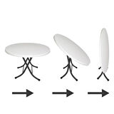 Klasik Katlanır Werzalit Yuvarlak Tabla Masa 70cm  - Karacabey Mermer