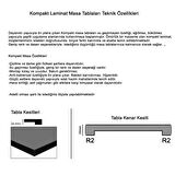 Karanfil Kompakt Laminat Kare Masa 70x70 -  Afyon Marble