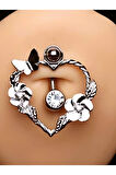 Kalp Mod01 Zirkon Çelik Göbek Piercing