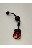 Gitar Siyah Göbek Piercing Alev