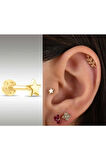 Cerrahi Çelik Yıldız Altın Tragus Helix Piercing