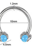 Turkuaz 3mm x 6mm x 1.2mm Çelik Halka Piercing