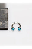 Turkuaz 3mm x 6mm x 1.2mm Çelik Halka Piercing