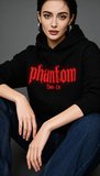 Phantom Oversize Pamuk 3 İplik Şardonlu Siyah Kapüşonlu SweatShirt