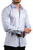Mavi 8 Drop Ekstra Uzun Kol Dar Kesim Micro Kumaş Kol Düğmeli Slim Fit Erkek Gömlek - 197-4