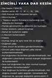 Siyah Düğmeli Yaka ve Zincirli Uzun Kol Dar Kesim Micro Kumaş Kol Düğmeli Slim Fit Erkek Gömlek - 198-6