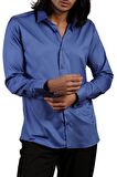 Saks Mavi Dar Kesim Micro Kumaş Kol Düğmeli Slim Fit Erkek Gömlek - 201-14