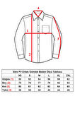 Beyaz Yakma Desenli Dar Kesim Micro Kumaş Kol Düğmeli Slim Fit Erkek Gömlek - 222-1