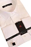Krem Rahat Kesim Micro Kumaş Kol Düğmeli Regular Fit Erkek Gömlek - 190-10