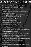 Siyah Düz Damatlık Ata Yaka Kol Düğmeli Slim Fit Smokin Gömlek - 010