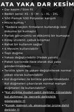Beyaz Siyah Tek Bieli Damatlık Ata Yaka Kol Düğmeli Slim Fit Smokin Gömlek - 027
