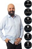 Mavi Ekstra Büyük Yaka 4 Drop Rahat Kesim Micro Kumaş Kol Düğmeli Regular Fit Erkek Gömlek - 189-4-DC24W