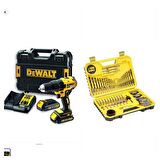 DEWALT DCD777S2-QW 18V 1.5AH KÖMÜRSÜZ DARBESİ + 100 PARÇA DEWALT UÇ SETİ