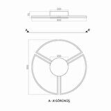 67W 3000K (Gün ışığı) 60cm İçe Işık Tavan Armatürü,DCT32128-A