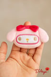 D’Arya Pembe Tavşan Figürlü Peluş Lastik Kız Çocuk Genç Kız Saç Tokası DD533 My melody Hello Kitty Arkadaşı Mini Kawaii Figür