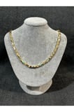 DD538 Gold Kare Boncuklu Mint Detaylı Kolye – Zarif ve Modern Tasarım