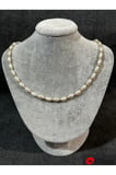 DD545 Gold Ara Boncuklu Oval İnci Kolye