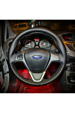 DİKİŞLİ DİREKSİYON KILIFI SİYAH DERİ GRİ DİKİŞLİ FORD CURRİER İÇİN