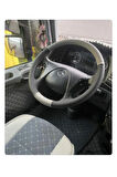 DİKİŞLİ DİREKSİYON KILIFI GRİ/SİYAH DERİ SİYAH DİKİŞLİ MERCEDES TIR KAMYON İÇİN