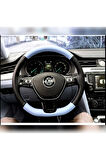 DİKİŞLİ DİREKSİYON KILIFI SİYAH/GRİ DERİ SİYAH DİKİŞLİ VOLKSWAGEN JETTA İÇİN