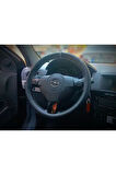 DİKİŞLİ DERİ DİREKSİYON KILIFI DAMARLI SİYAH DERİ GRİ YÜZÜK GRİ DİKİŞ OPEL ASTRA İÇİN HIZLI KARGO