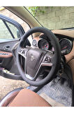 DİKİŞLİ DİREKSİYON KILIFI SİYAH DERİ KAHVE DİKİŞLİ OPEL MOKKA İÇİN HIZLI KARGO