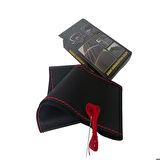 DİKİŞLİ DİREKSİYON KILIFI SİYAH DERİ KIRMIZI DİKİŞLİ MERCEDES TIR KAMYON İÇİN KIRMIZI DİKİŞLİ