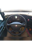 DİKİŞLİ DİREKSİYON KILIFI SİYAH DERİ KIRMIZI DİKİŞLİ SCANIA