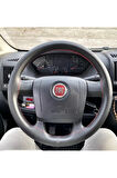 DİKİŞLİ DİREKSİYON KILIFI SİYAH DERİ KIRMIZI DİKİŞLİ FIAT DUCATO İÇİN