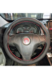 DİKİŞLİ DİREKSİYON KILIFI SİYAH DERİ KIRMIZI DİKİŞLİ FIAT DOBLO İÇİN HIZLI KARGO