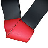 DİKİŞLİ DİREKSİYON KILIFI SİYAH DERİ KIRMIZI DERİ SİYAH DİKİŞLİ NEOPLAN OTOBÜS İÇİN