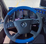 DİKİŞLİ DİREKSİYON KILIFI SİYAH DERİ MAVİ DERİ SİYAH DİKİŞLİ MERCEDES TIR KAMYON (fotodaki)
