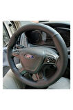 DİKİŞLİ DİREKSİYON KILIFI SİYAH/NOKTALI DERİ SİYAH DİKİŞLİ FORD FOCUS İÇİN HIZLI KARGO