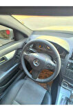 DİKİŞLİ DİREKSİYON KILIFI İTHAL SİYAH DERİ NOKTALI DERİ SİYAH DİKİŞLİ MERCEDES C180 İÇİN