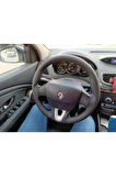 DİKİŞLİ DİREKSİYON KILIFI DAMARLI SİYAH DERİ SİYAH DİKİŞLİ RENAULT FLUENCE İÇİN HIZLI KARGO