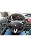 DİKİŞLİ DİREKSİYON KILIFI DAMARLI SİYAH DERİ SİYAH DİKİŞLİ RENAULT FLUENCE İÇİN HIZLI KARGO