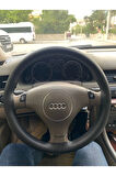 DİKİŞLİ DİREKSİYON KILIFI DAMARLI SİYAH DERİ SİYAH DİKİŞLİ AUDİ A6 2004 KASA İÇİN