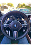 DİKİŞLİ DİREKSİYON KILIFI DAMARLI SİYAH DERİ SİYAH DİKİŞLİ BMW X6 İÇİN