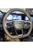 DİKİŞLİ DİREKSİYON KILIFI SİYAH DERİ SİYAH DİKİŞLİ CHERY TİGGO 7 PRO İÇİN