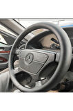 DİKİŞLİ DİREKSİYON KILIFI SİYAH DERİ/DİKİŞLİ 94 MERCEDES E200 İÇİN