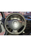 DİKİŞLİ DİREKSİYON KILIFI DAMARLI SİYAH DERİ SİYAH DİKİŞLİ RENAULT CLİO 2007 sonrası İÇİN HIZL KARGO