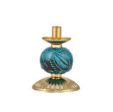 DEDE TEKLİ YEŞİL ÇİNİLİ MUMLUK GOLD DEKORATİF OBJE
