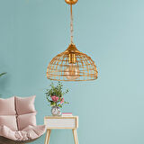 DEDE TEKLİ TUNA SARKIT MAT GOLD AVİZE