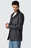 Dario Lacivert Hakiki Deri Erkek Mont