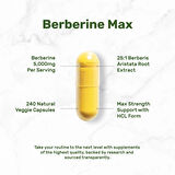 Deal Supplement Berberine Max Supplement with Turmeric, 5,000mg Per Serving, 240 Veggie Capsules