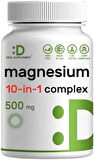 Deal Supplement Magnesium(Magnezyum) 10-in-1 Complex Supplement 500mg, 240 Veggie Capsules