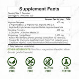Deal Supplement Nitric Oxide Booster Arginine Akg & Citrulline Panax Complex Energy 3,000mg 300 Caps