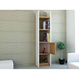 Kitaplık Elips 103 Tekli Beyaz Teak